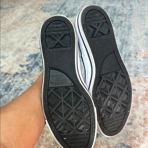 Silver Low-Top Converse Sneakers - Picture 3 of 3